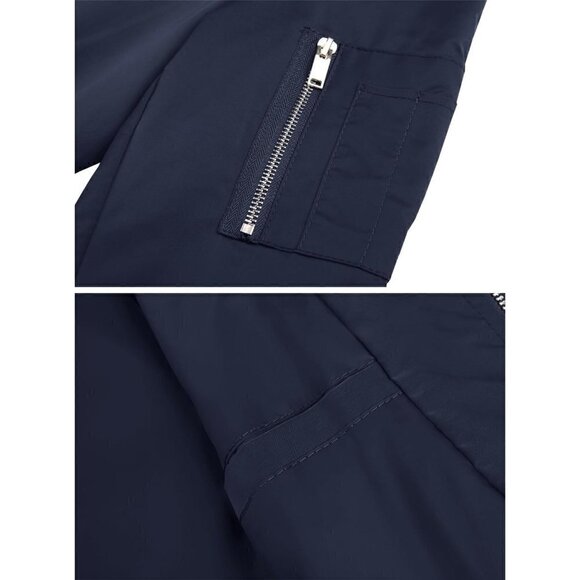 Men's Bomber Jacket with Pockets Lightweight  Softshell Casual Outwear Windbreak - Picture 5 of 6